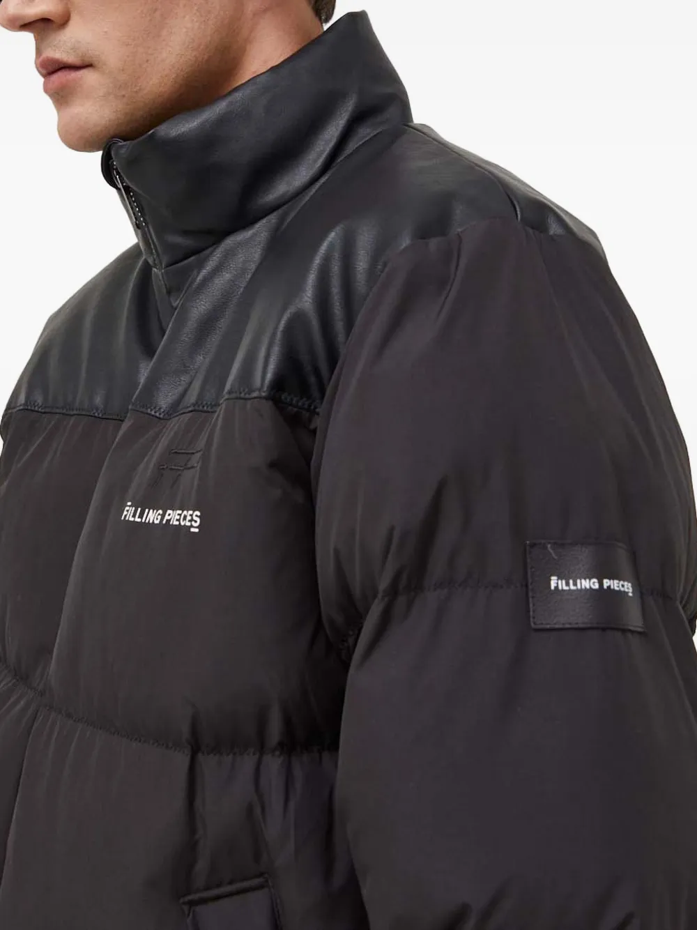 Filling Pieces Donsjack met vlakken Zwart