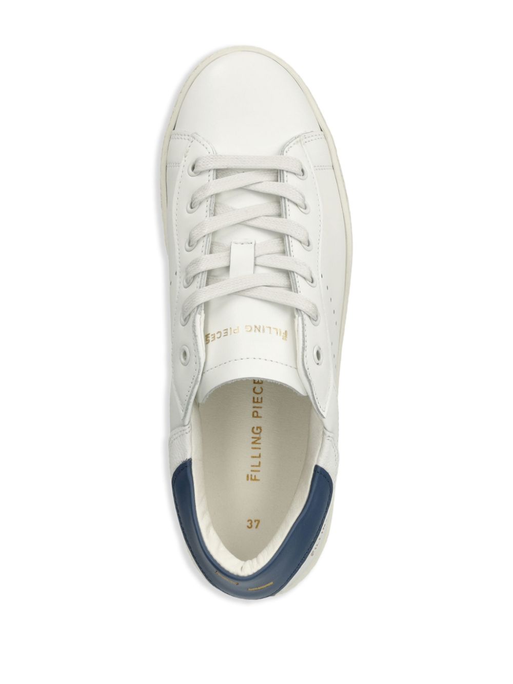 Filling Pieces Leren sneakers met geborduurd logo Wit