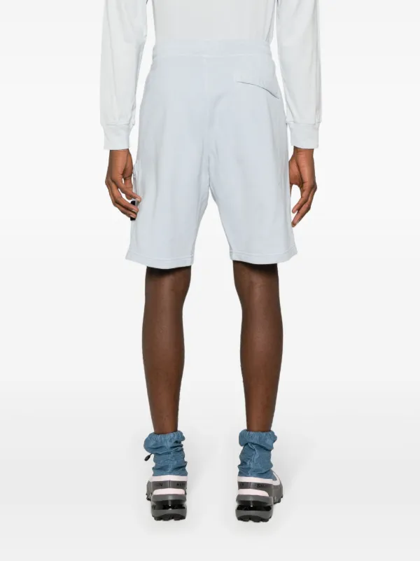 Stone Island Compass-appliqué Cotton Track Shorts Blue FARFETCH IN