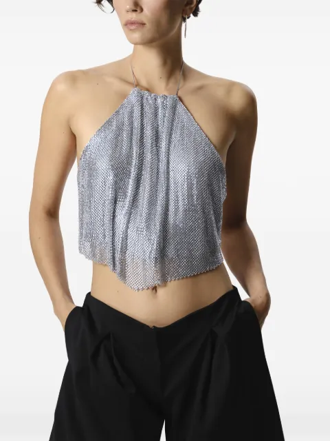 MANURÍ Paper Rock chainmail halterneck top