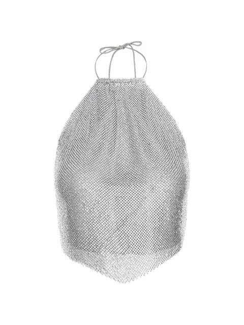 MANURÍ Paper Rock chainmail halterneck top