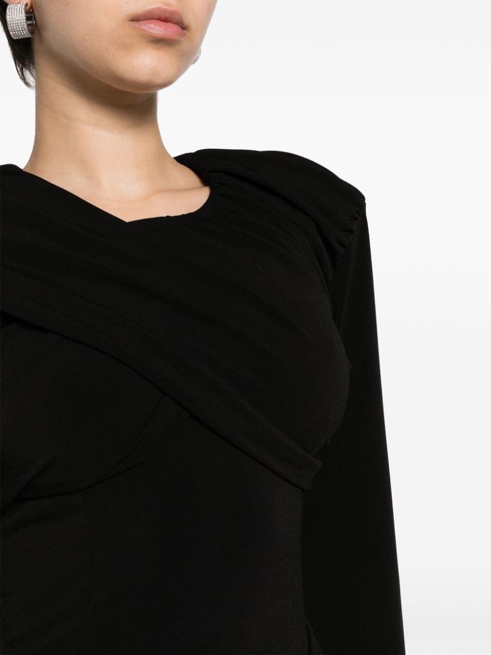 Shop Han Kjobenhavn Draped Mini Dress In Black
