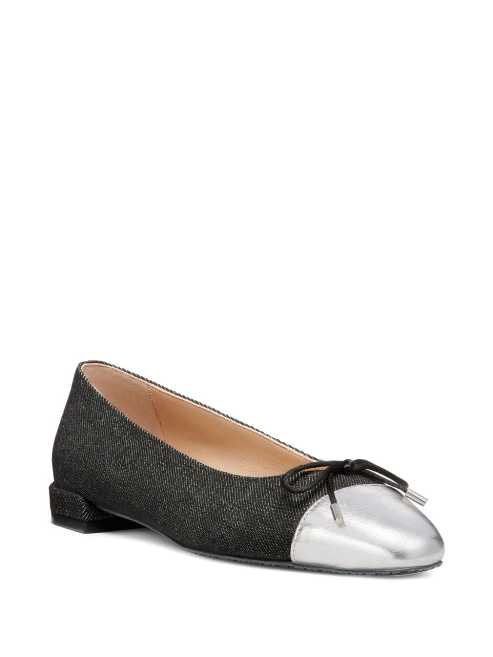 Stuart Weitzman colour-block bow-detail ballerina shoes - Zwart