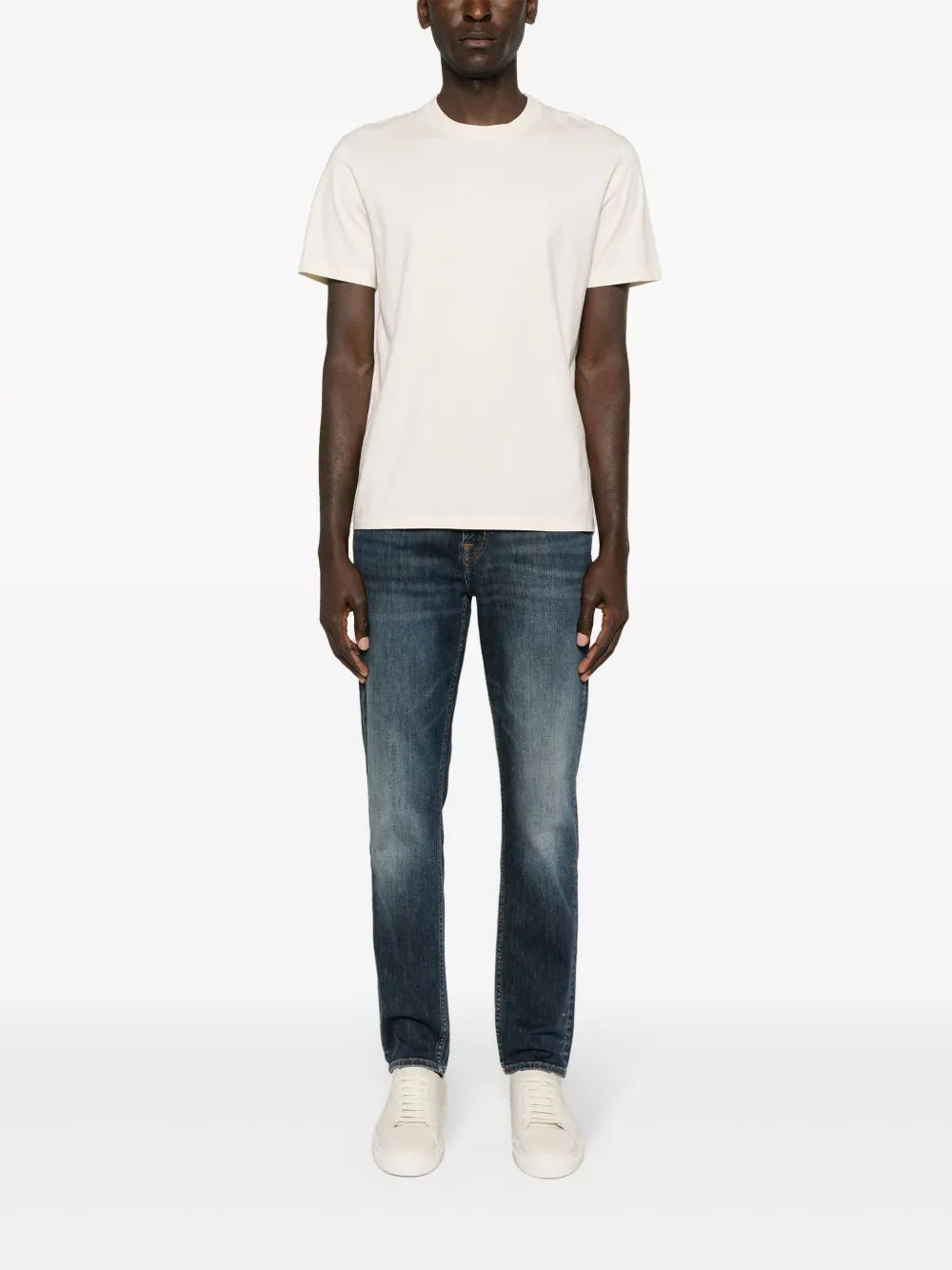 Shop 7 For All Mankind Strech Tek Succession Slim-leg Jeans In Blau