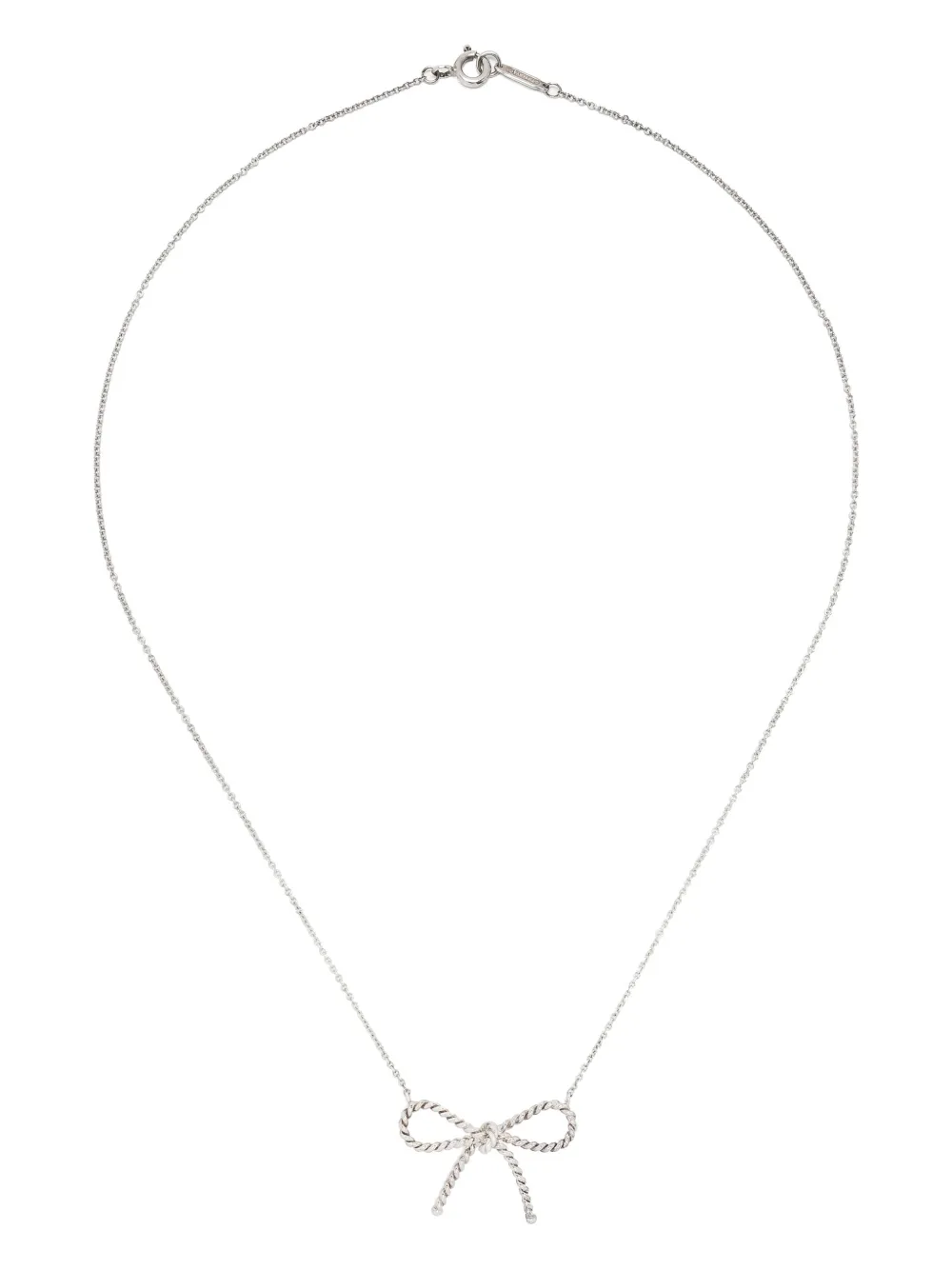 Tiffany gold bow on sale necklace