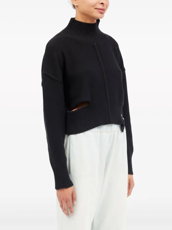 【送料&関税込】Maison Margiela High-neck Jumper MM6 Maison Margiela high-neck cut-out Jumper | Black | FARFETCH