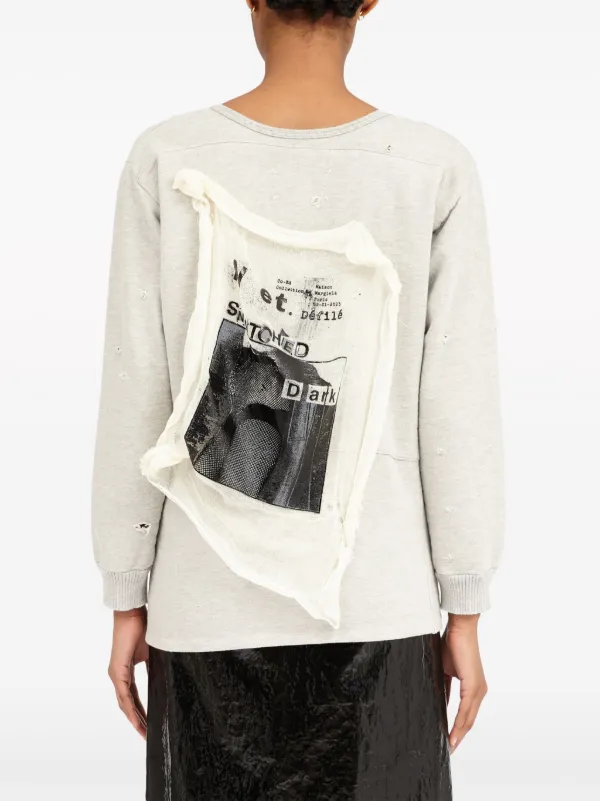 【関税＆送料込み】Maison Margiela 'Over' Ivory Cotton Blen Maison Margiela Logo Cotton T-Shirt | Saks Fifth Avenue