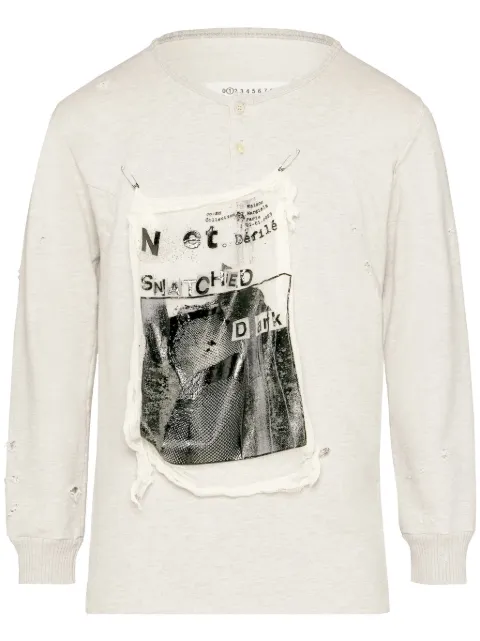 Maison Margiela Invitation distressed cotton sweatshirt