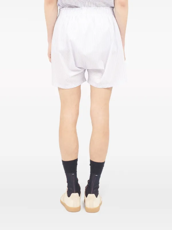 Maison Margiela Striped Cotton Shorts | Blue | FARFETCH
