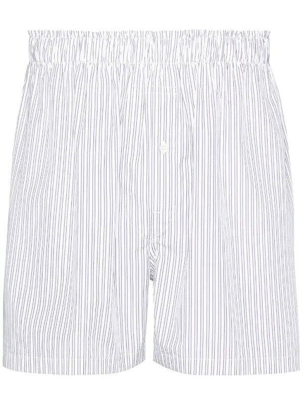 ◆Maison Margiela◆ ストライプ ニットショートパンツ Maison Margiela ストライプ ショートパンツ | ブルー | FARFETCH JP