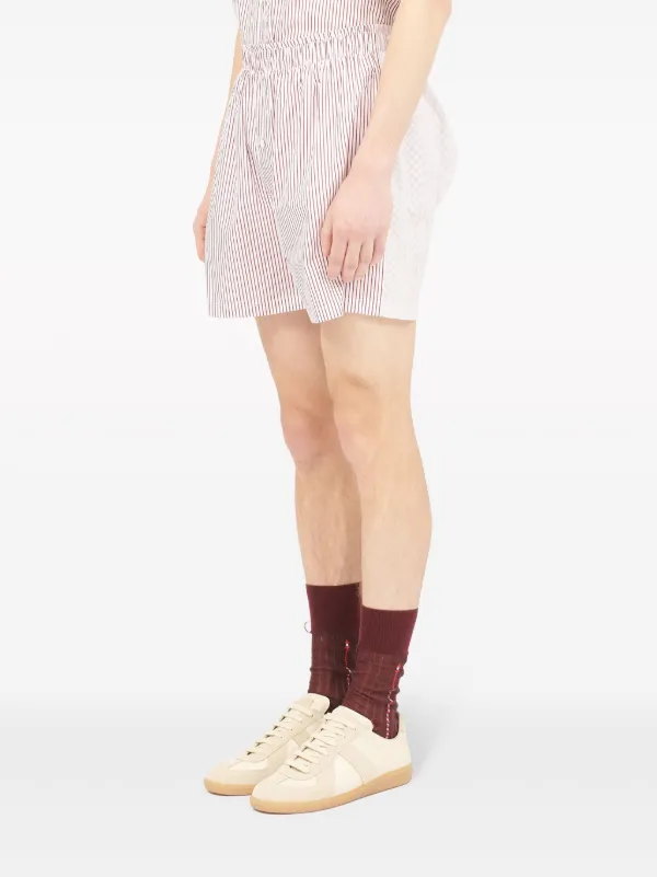 Maison Margiela ストライプ ショートパンツ | レッド | FARFETCH JP