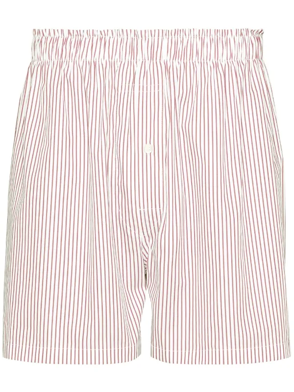 Maison Margiela ストライプ ショートパンツ | レッド | FARFETCH JP