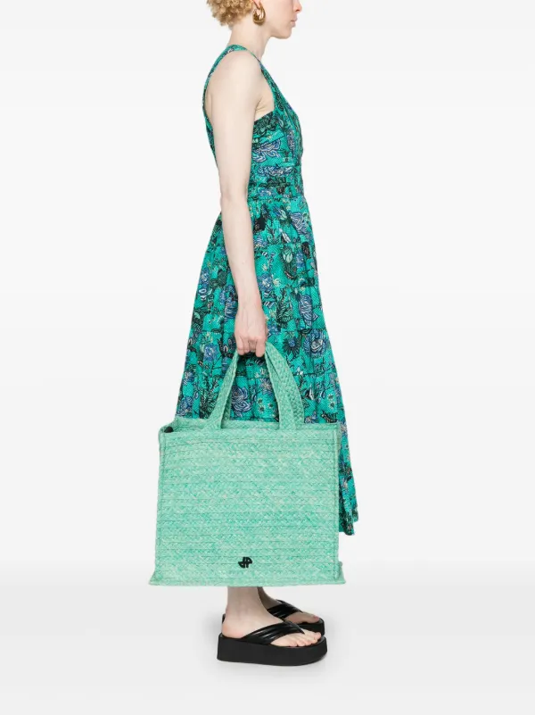 Patou Large JP Raffia Tote Bag | Green | FARFETCH CA