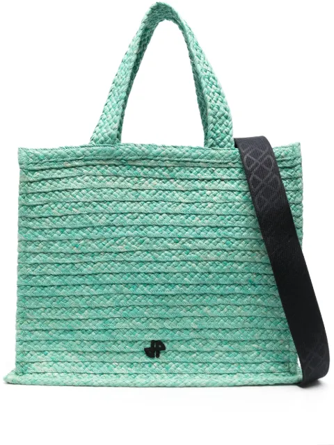 Patou large JP raffia tote bag