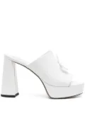 Patou x Bettina Vermillon Glossy Anitta 110mm mules - White