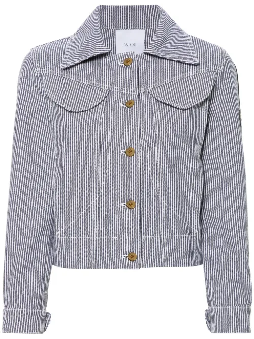 Veste crop en jean à rayures - Patou - Modalova