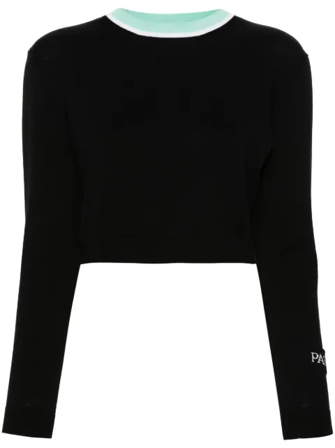 Patou logo-patch cropped jumper