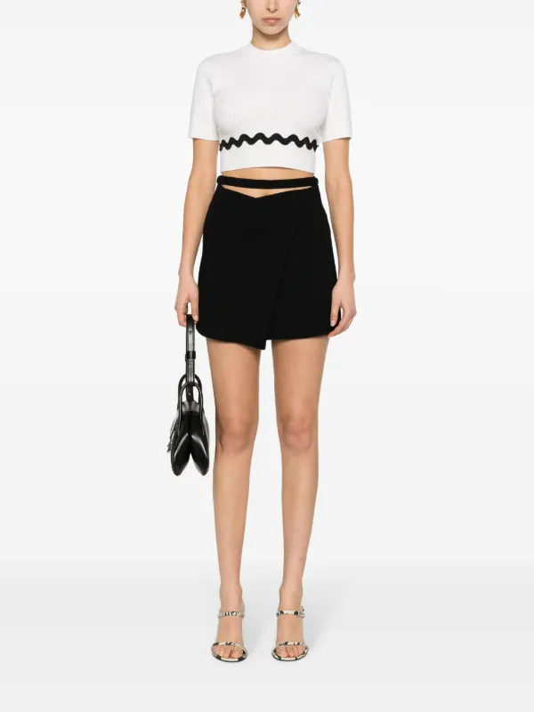 Patou Wraparound Mini Skirt | Black | FARFETCH BH