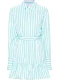 Patou striped ruffled mini dress - Green