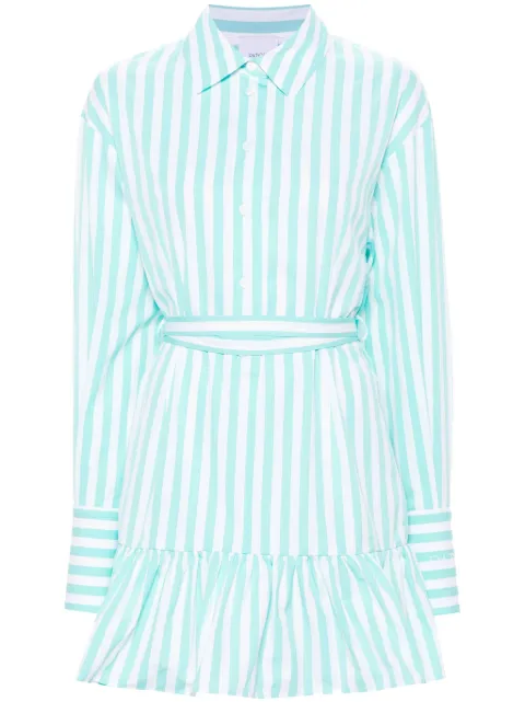 Patou striped ruffled mini dress