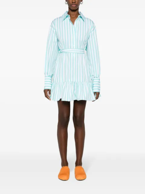 Patou striped ruffled mini dress DR13601685058 - 1