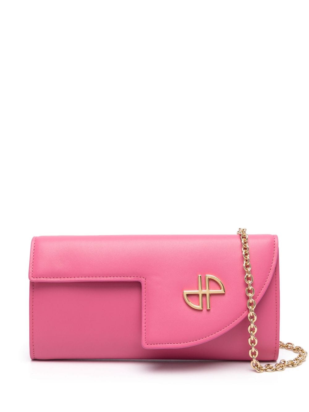 Patou Jp Chain-link Leather Clutch Bag In Pink