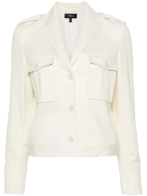 Theory peak-lapels cropped jacket