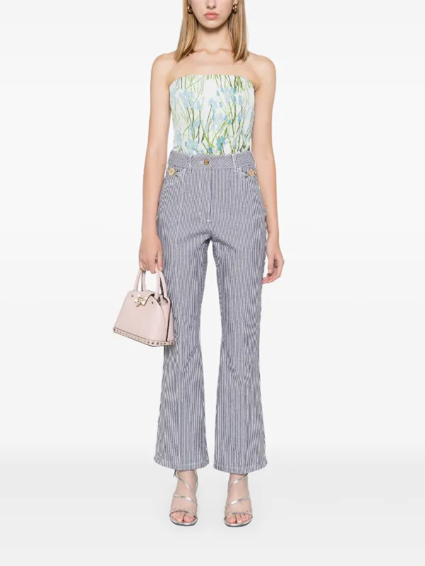 Patou Striped Flared Trousers Blue FARFETCH IN