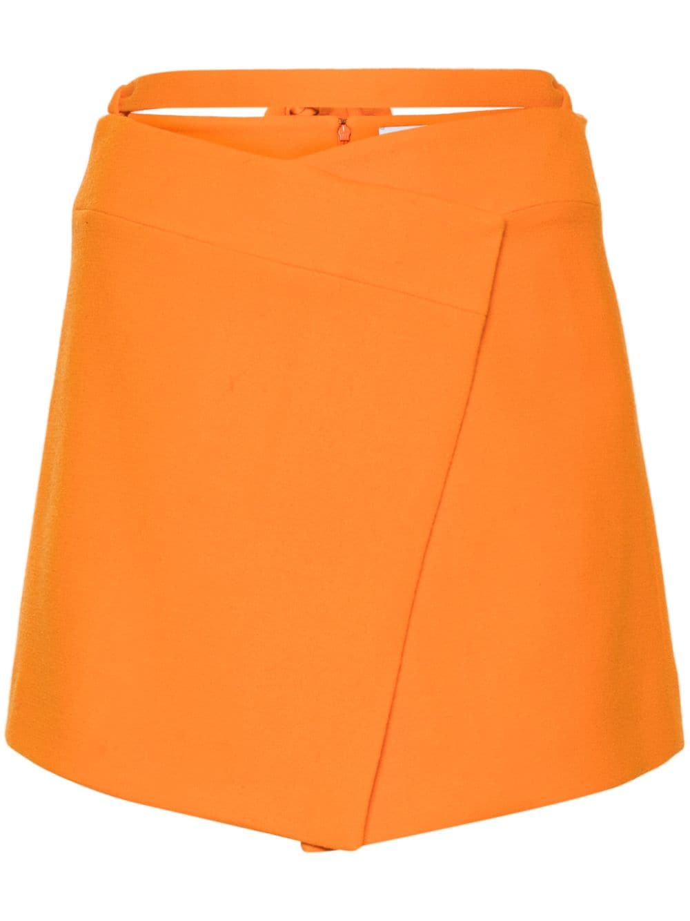 crepe wrap mini skirt