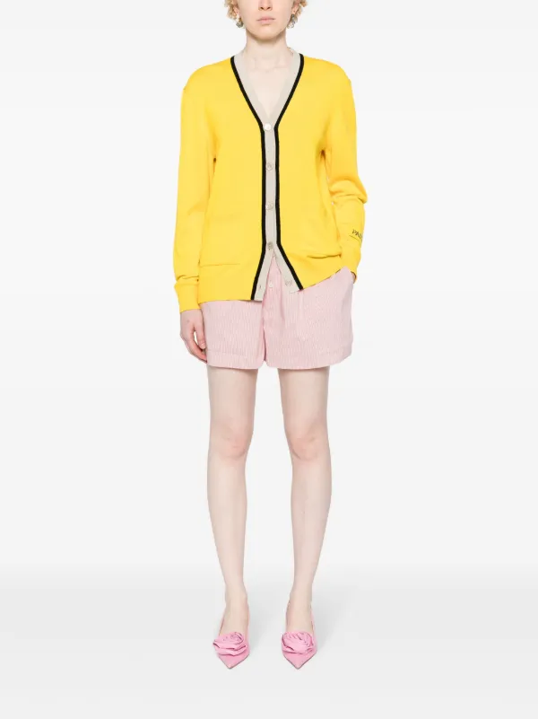 Patou ロゴインターシャ カーディガン | イエロー | FARFETCH JP