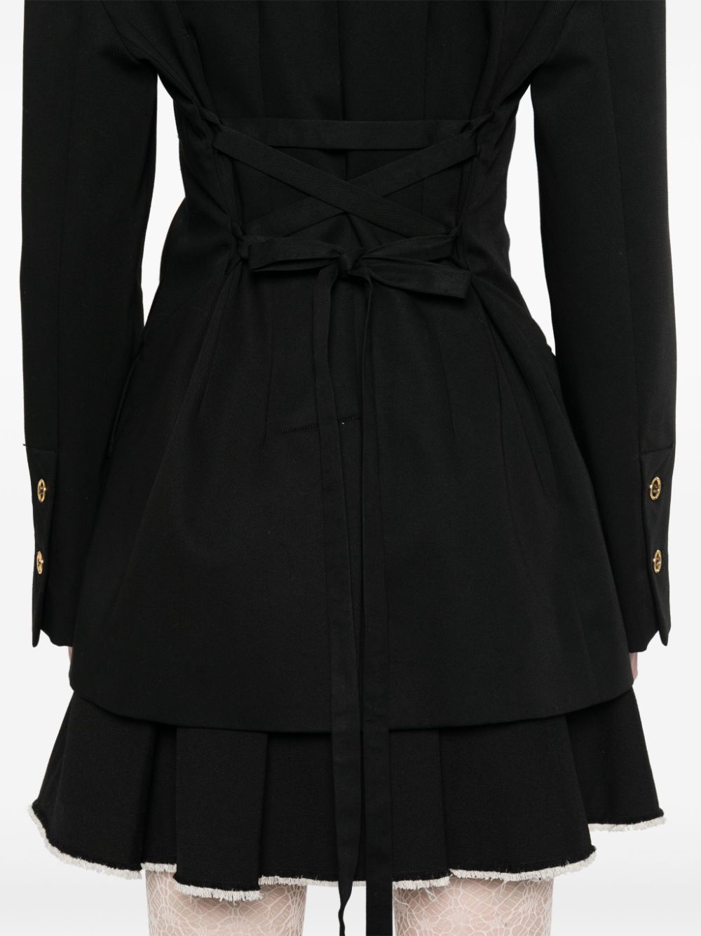 Shop Patou Tie-fastening-straps Twill Blazer In Black