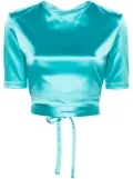 Patou open-back satin top - Blue