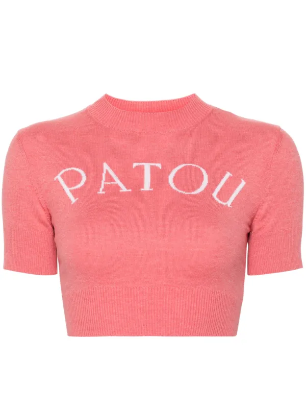 patou ニットトップス Patou インターシャ ニットトップ | ピンク | FARFETCH JP