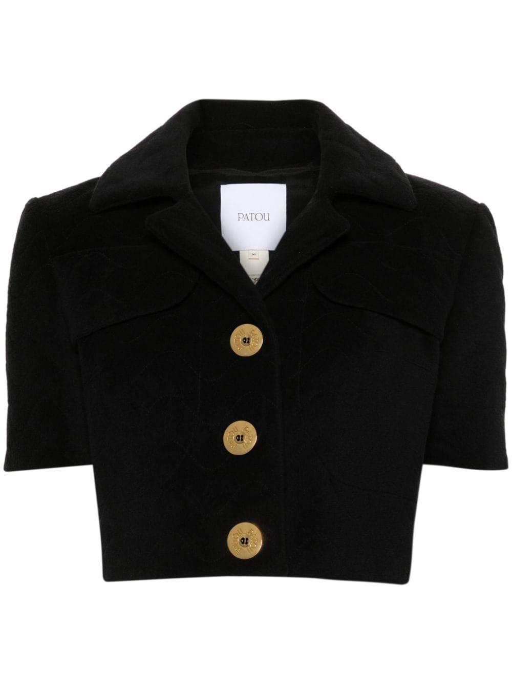 Patou terry-cloth cropped jacket Zwart