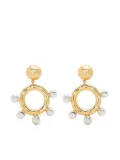 Patou faux-pearl embellished drop earrings - Gold