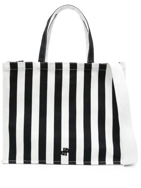Patou large JP striped canvas tote bag