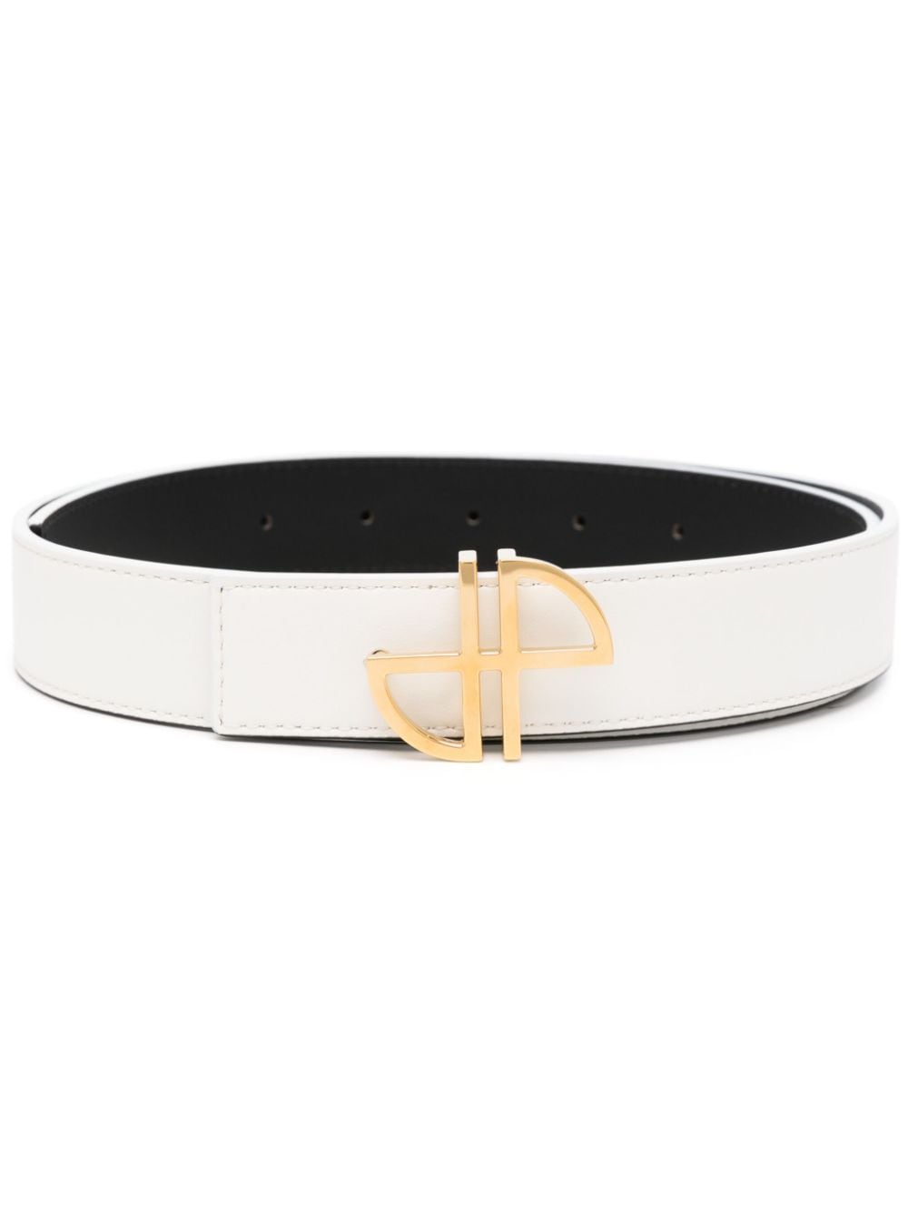 Patou Jp-buckle Leather Belt In White
