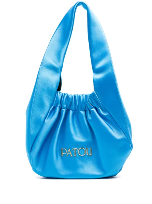 Patou sac en satin à logo - Bleu - Patou - Modalova