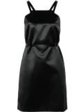 Patou belted satin mini dress - Black