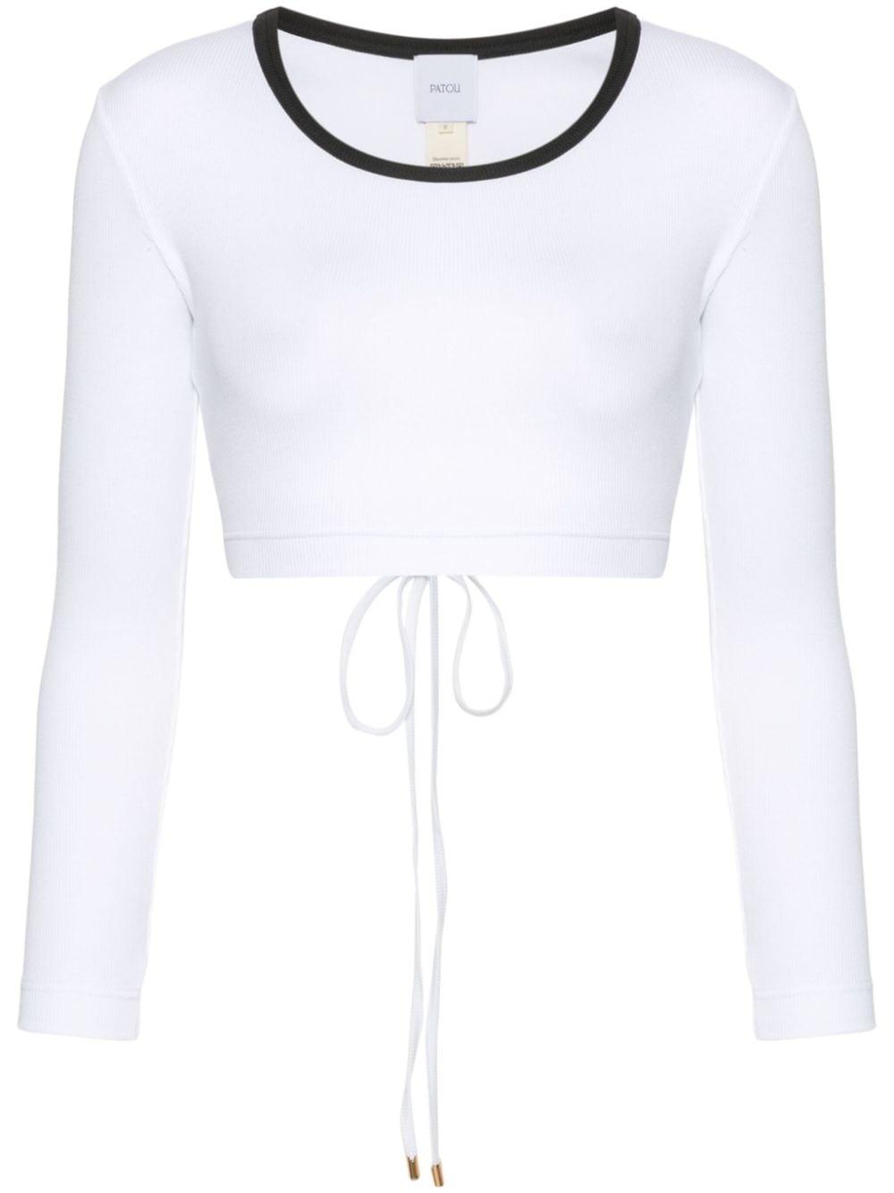 Patou fine-ribbed cropped top Wit