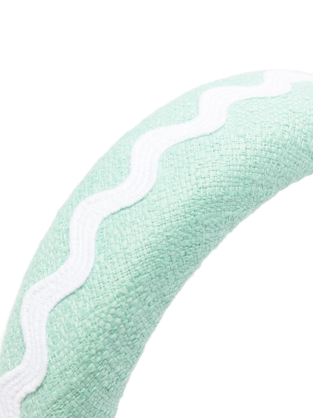 Shop Patou Wave Padded Tweed Headband In Green