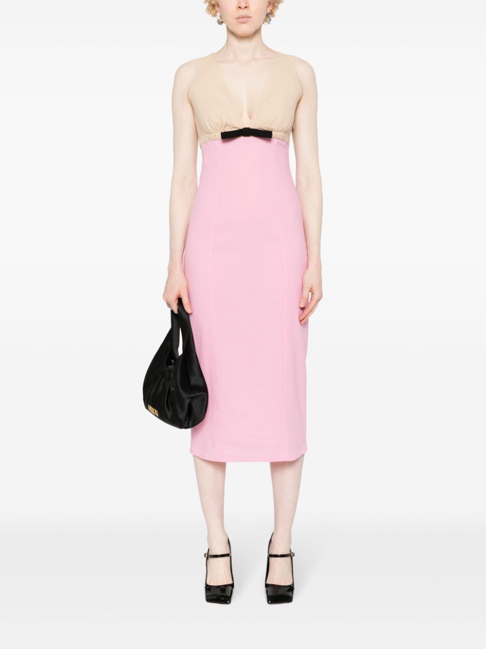 Shop Patou Two-tone Midi Dress In Pink
