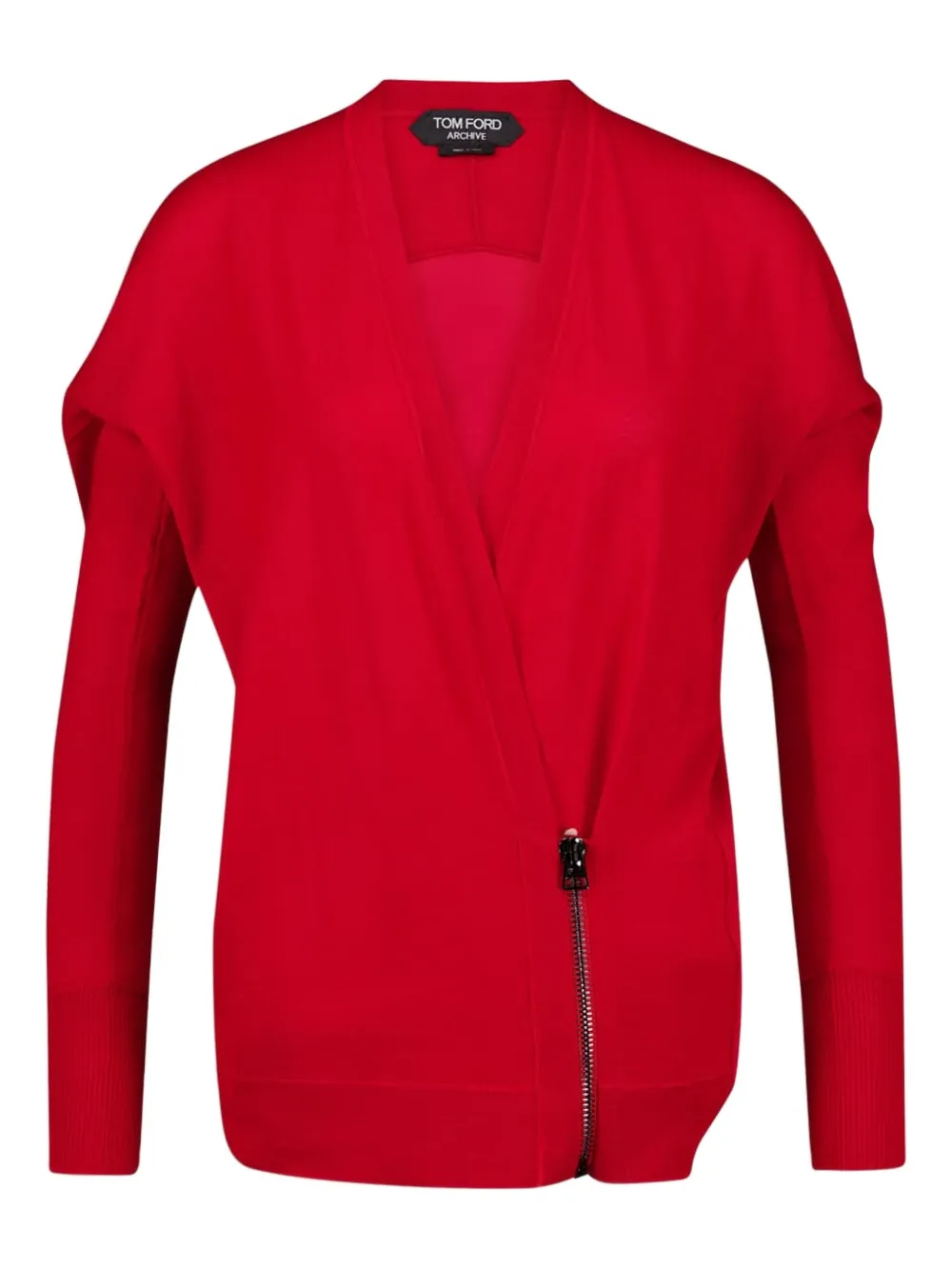 TOM FORD wrap zip-fastening cardigan Rood