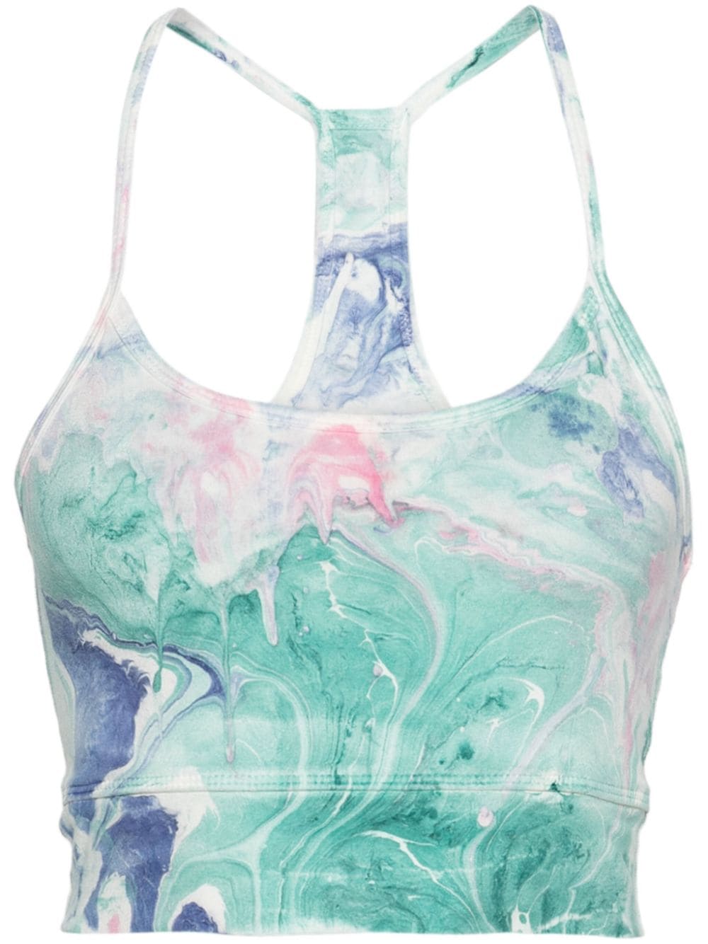 Electric & Rose Mia Marbled-pattern Sports Bra In Green