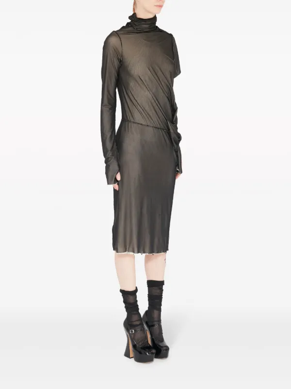 knee length dresses for ladies Dāl The Label Ruched Asymmetric Midi Dress main image 0