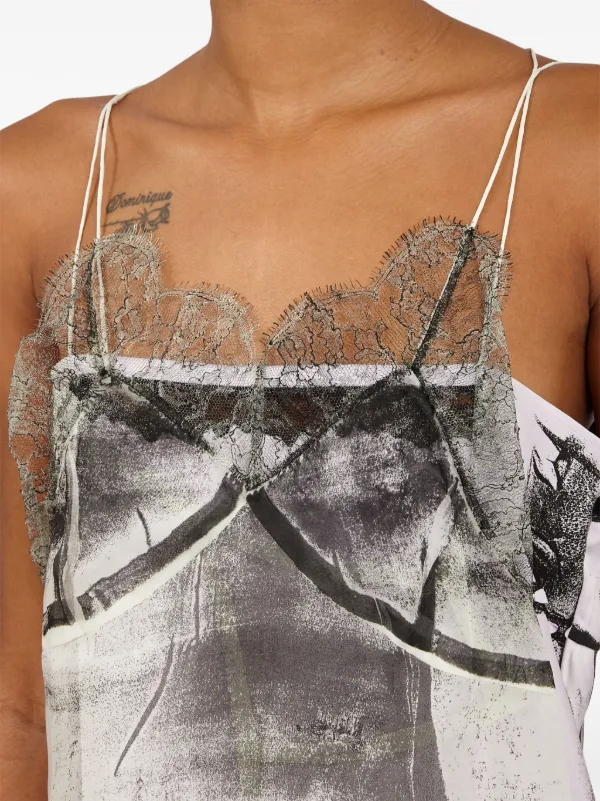 ワンピース Maison Margiela 'freeze-frame' midi dress Maison Margiela Freeze-frame Silk Midi Dress | Grey | FARFETCH