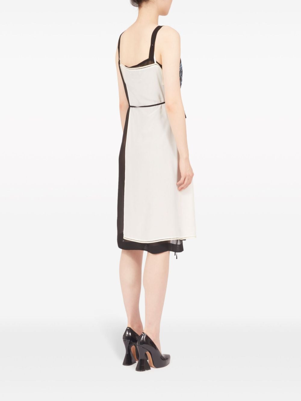 Shop Maison Margiela Freeze-frame Silk Dress In 蓝色