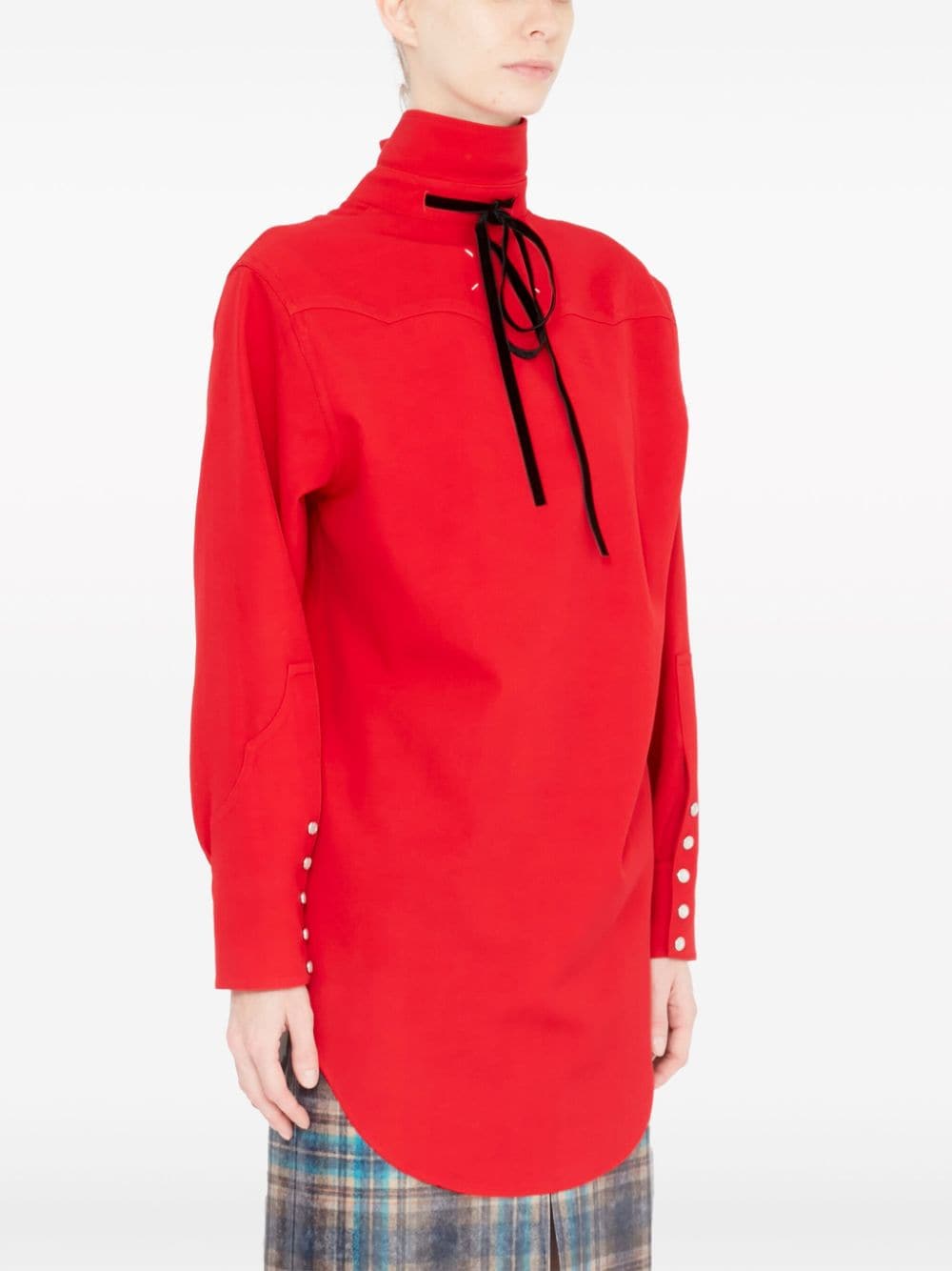 Maison Margiela x Pendleton omkeerbare wollen blouse Rood