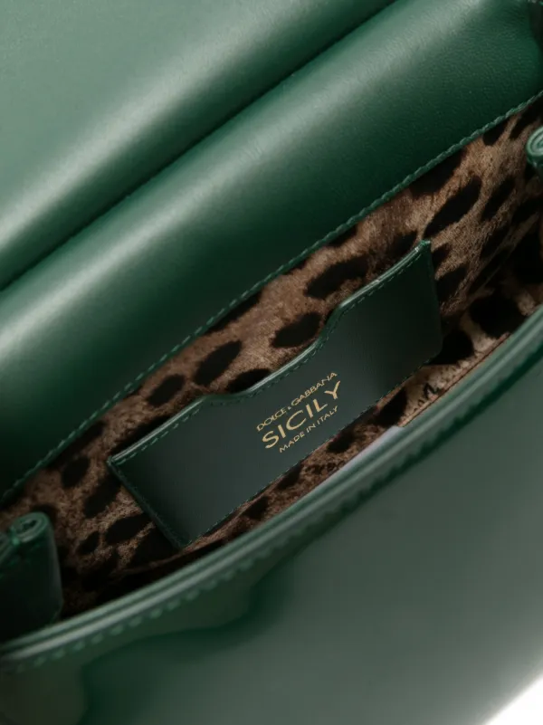 Dolce & Gabbana Medium Sicily patent-leather Tote Bag | Green