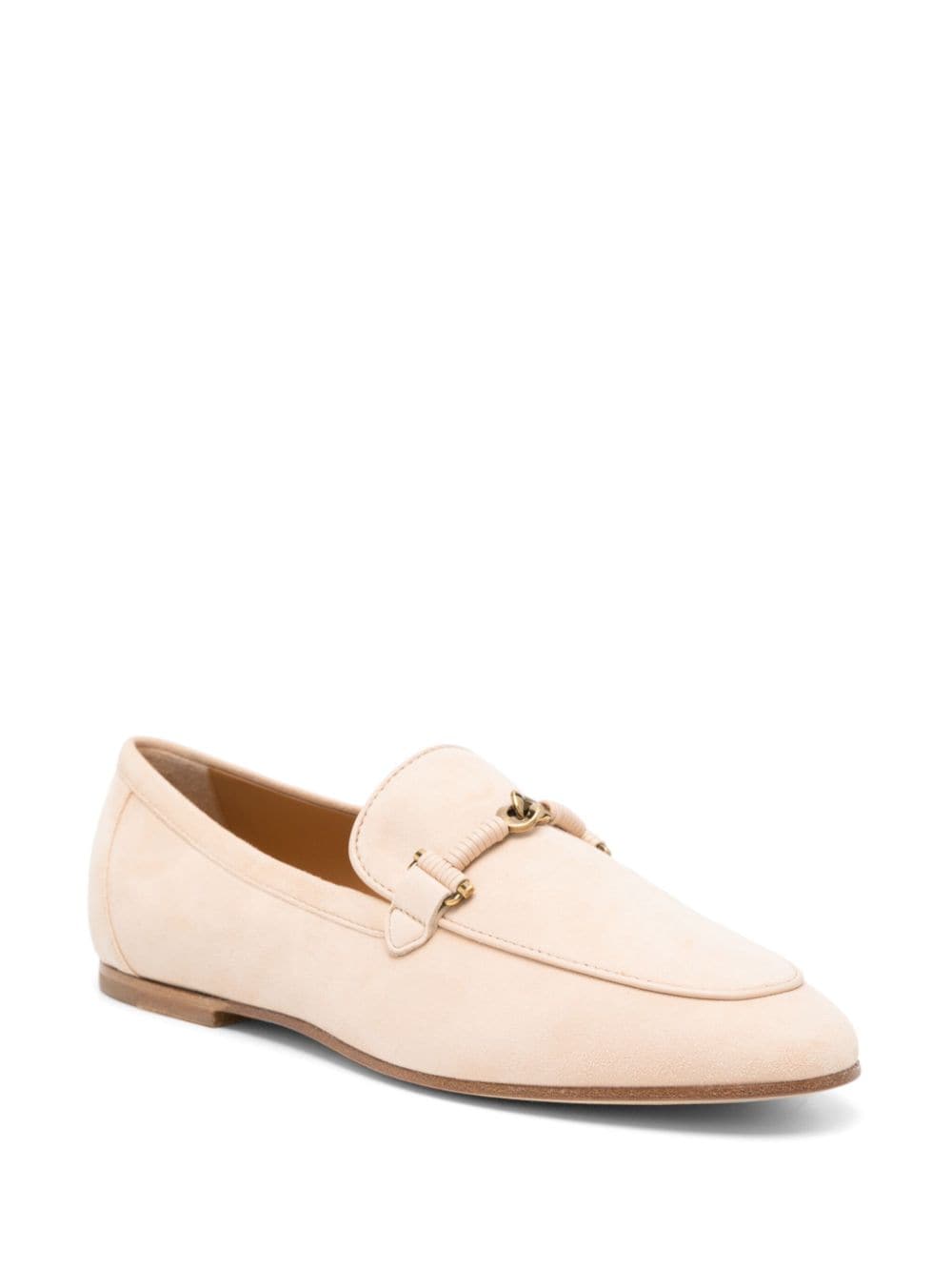 Shop Tod's Horsebit-detail Suede Loafers In Nude